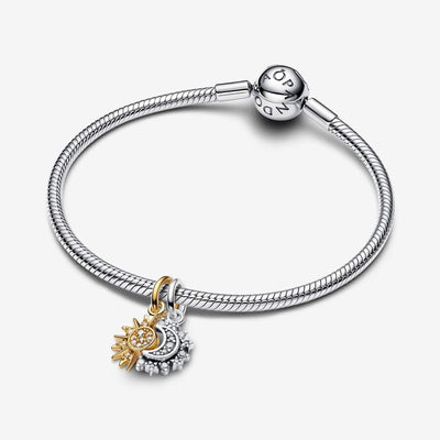 Splittable Sun & Moon Dangle Pandora Charm