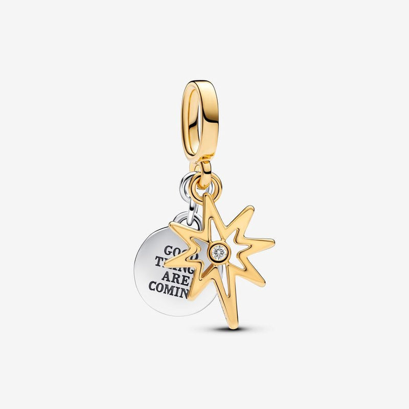 Engravable North Star Lab-Grown Diamond Dangle Pandora Charm