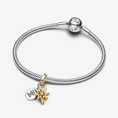 Engravable North Star Lab-Grown Diamond Dangle Pandora Charm