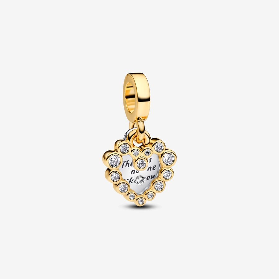 Sparkling Heart Double Dangle Pandora Charm in Gold – Apothecary Gift Shop
