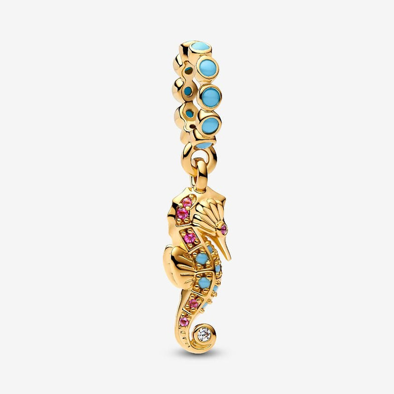Gold Plated Seahorse Pandora Dangle Charm