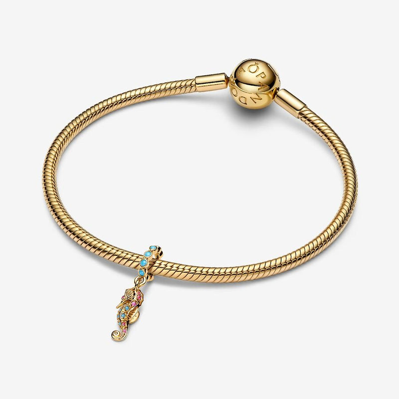Gold Plated Seahorse Pandora Dangle Charm