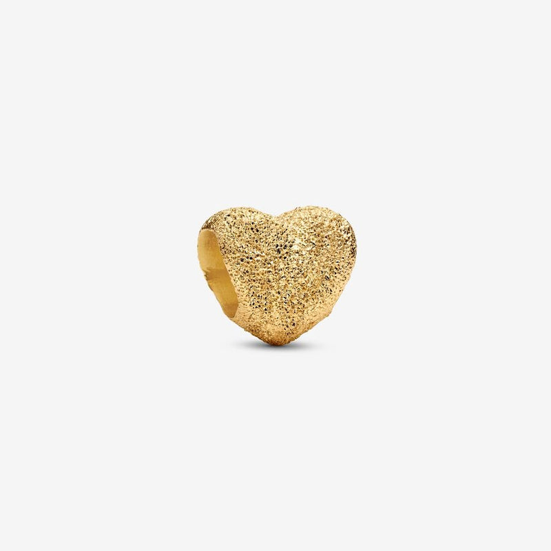 Mini Textured Gold Heart Pandora Charm