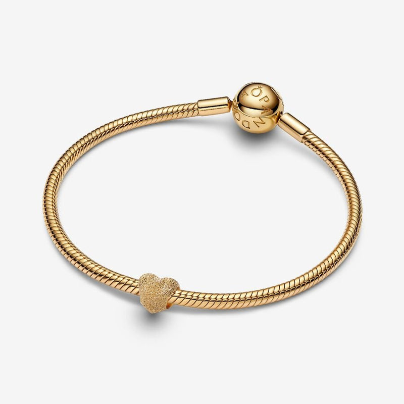 Mini Textured Gold Heart Pandora Charm
