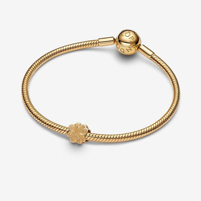 Mini Textured Gold Clover Pandora Charm