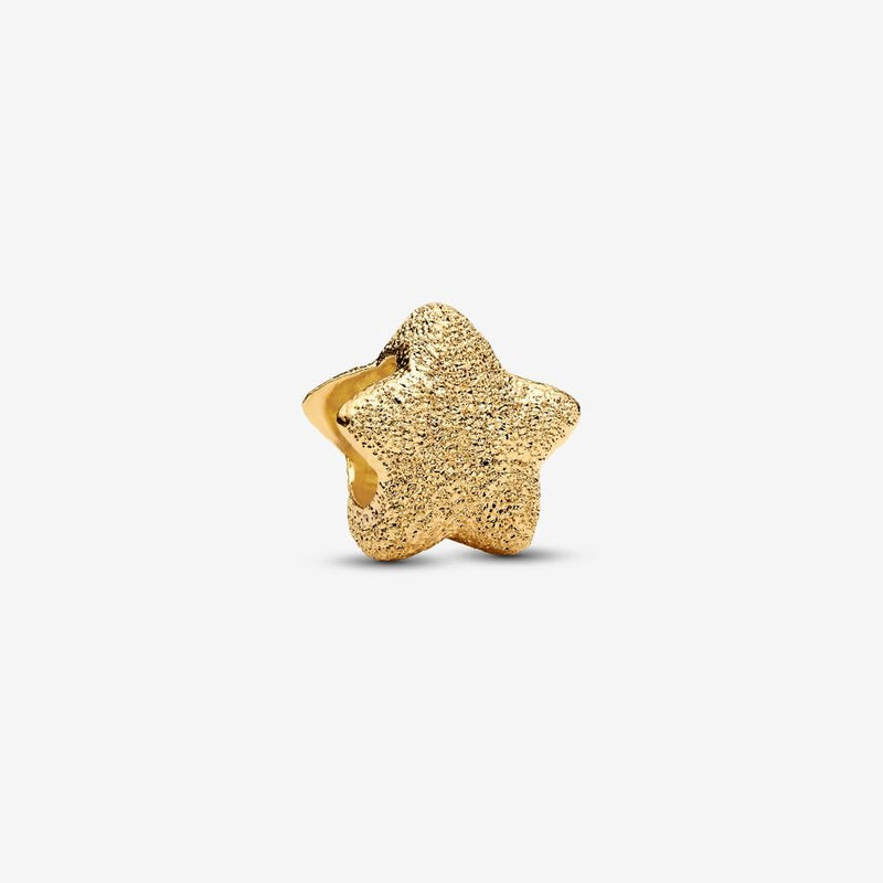 Mini Textured Gold Star Pandora Charm