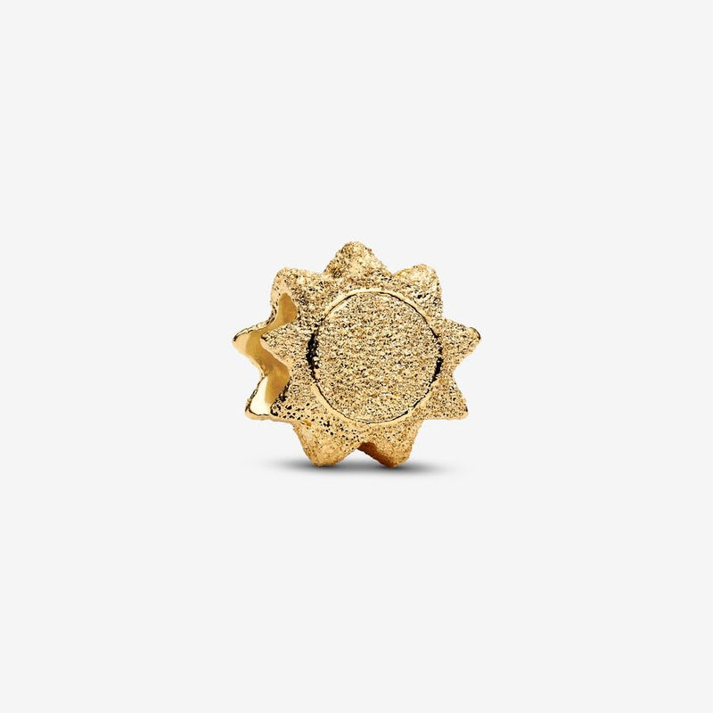 Mini Textured Gold Sun Pandora Charm