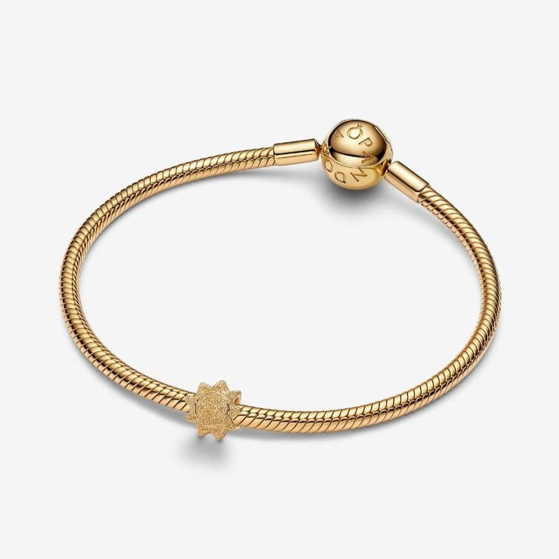 Mini Textured Gold Sun Pandora Charm