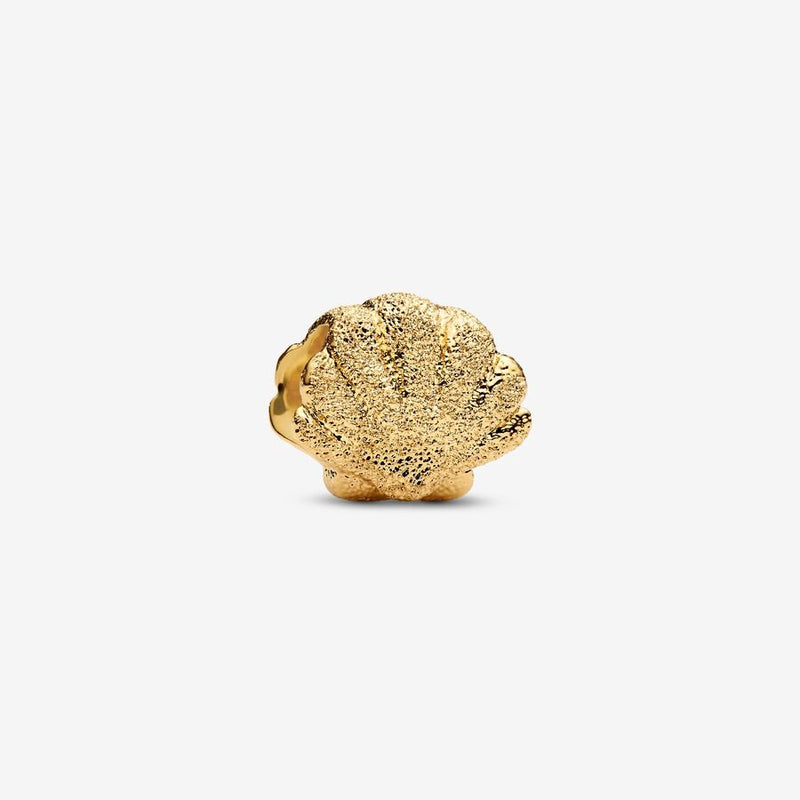 Mini Textured Gold Seashell Pandora Charm