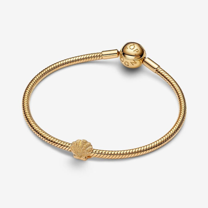 Mini Textured Gold Seashell Pandora Charm