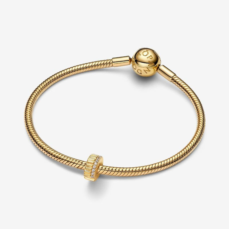Gold Ribbed Pandora Clip