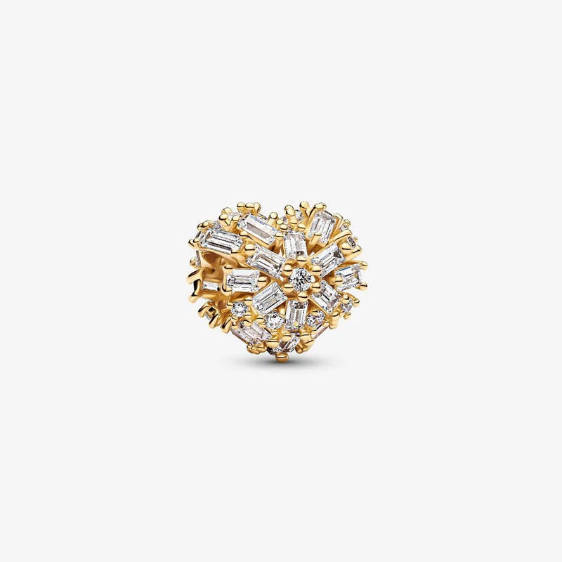 Sparkling Gold Heart Pandora Charm