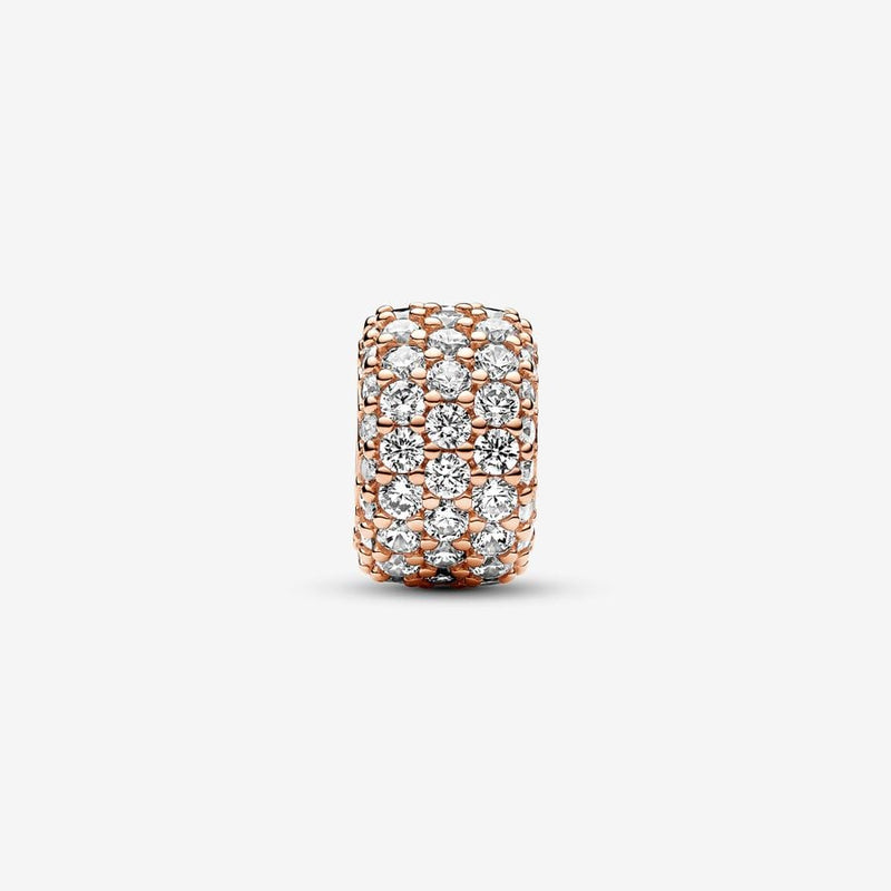 Rose Gold Sparkling Pavé Triple-row Pandora Charm