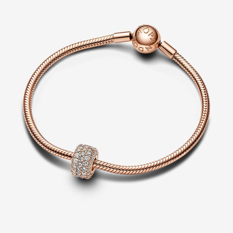 Rose Gold Sparkling Pavé Triple-row Pandora Charm