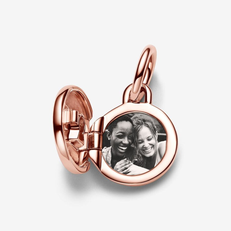 Rose Gold Plated Openable & Engravable Love Locket Dangle Pandora Charm