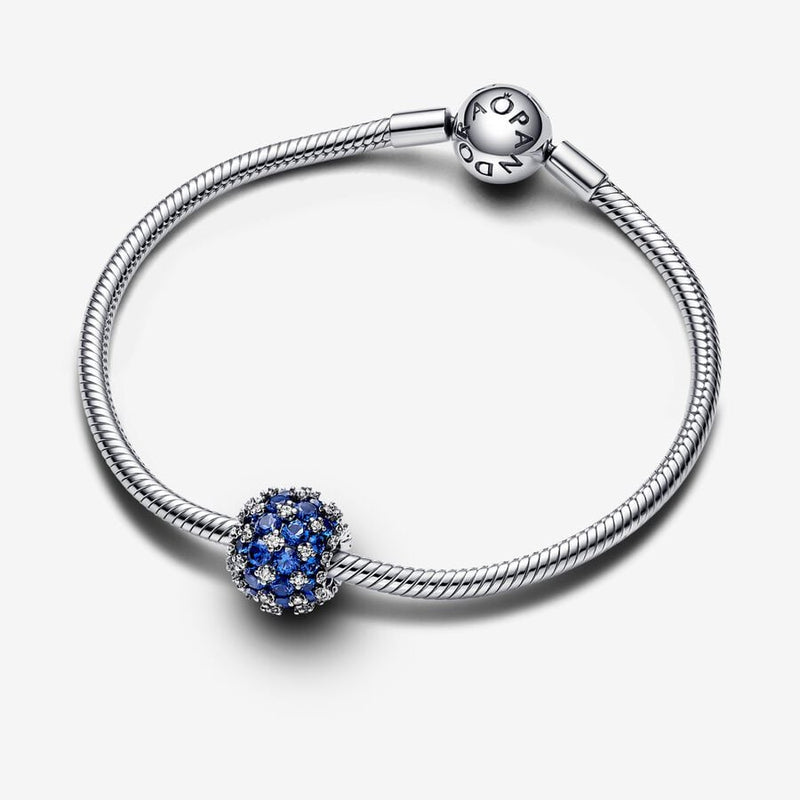 Sparkling Pavé Round Blue Pandora Charm