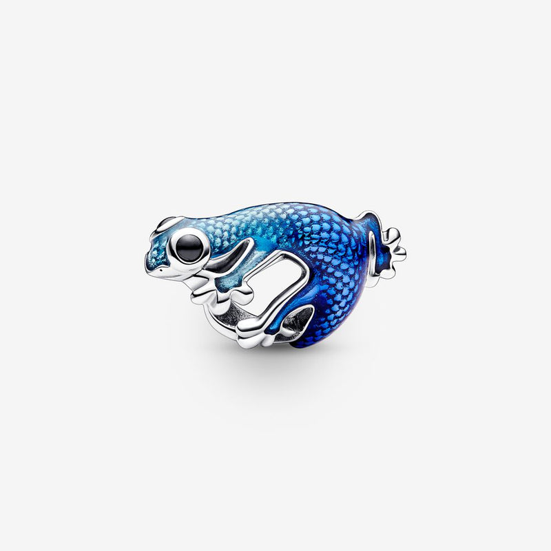 Metallic Blue Gecko Pandora Charm