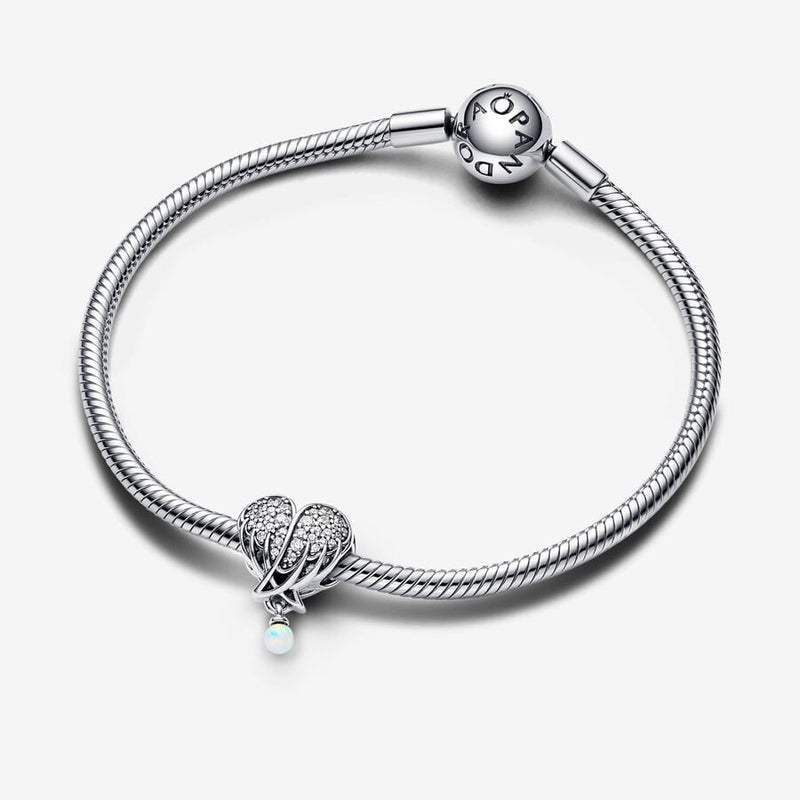 Sparkling Angel Wings & Heart Pandora Charm