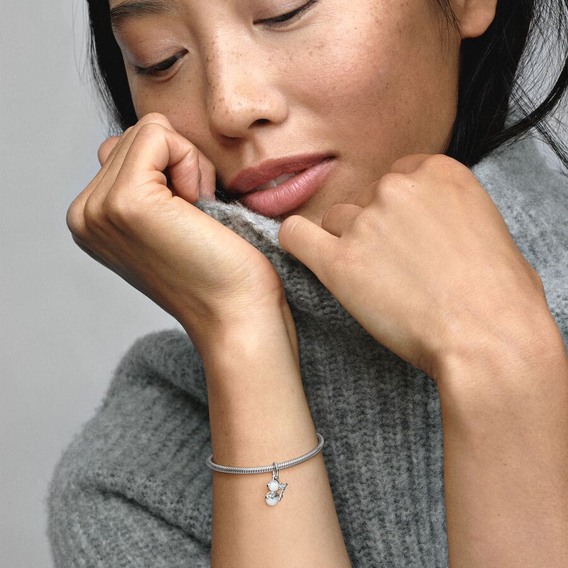 Opalescent Dangle Snowman Pandora Charm