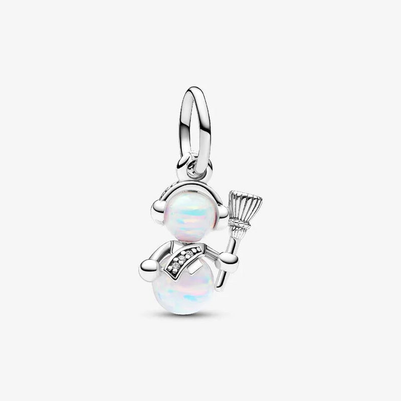 Opalescent Dangle Snowman Pandora Charm