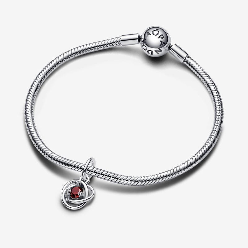 January Red Eternity Circle Dangle Pandora Charm