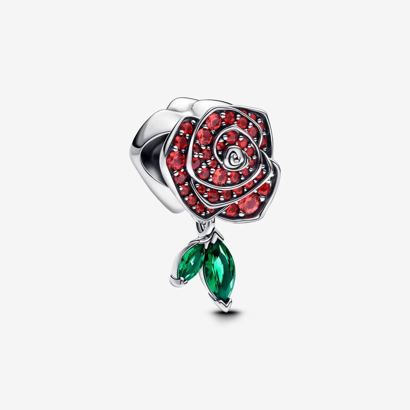 Sparkling Rose In Bloom Pandora Charm