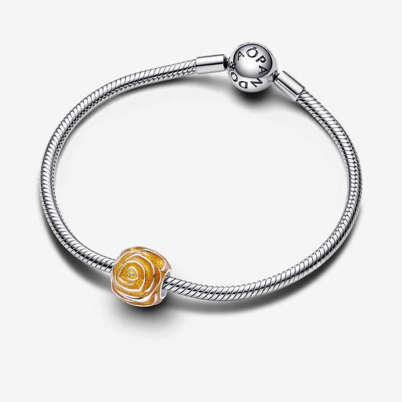 Yellow Rose in Bloom Pandora Charm