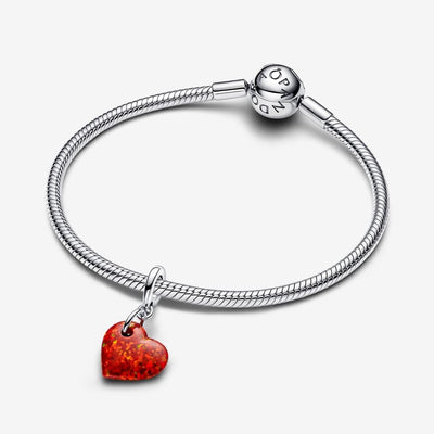 Opalescent Red Heart Dangle Pandora Charm