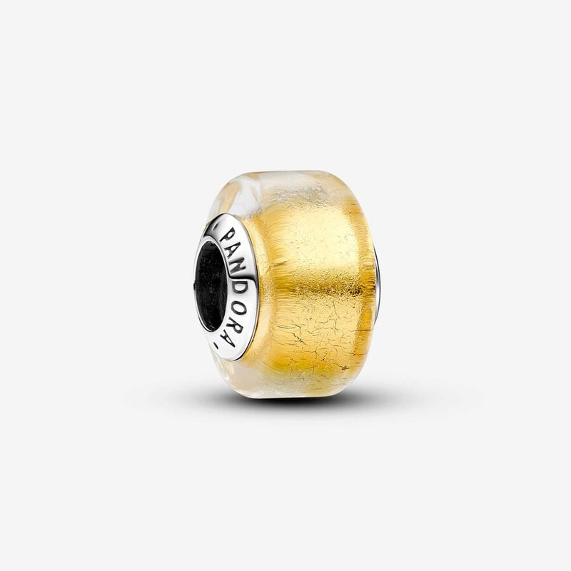 Golden Mini Murano Glass Pandora Charm