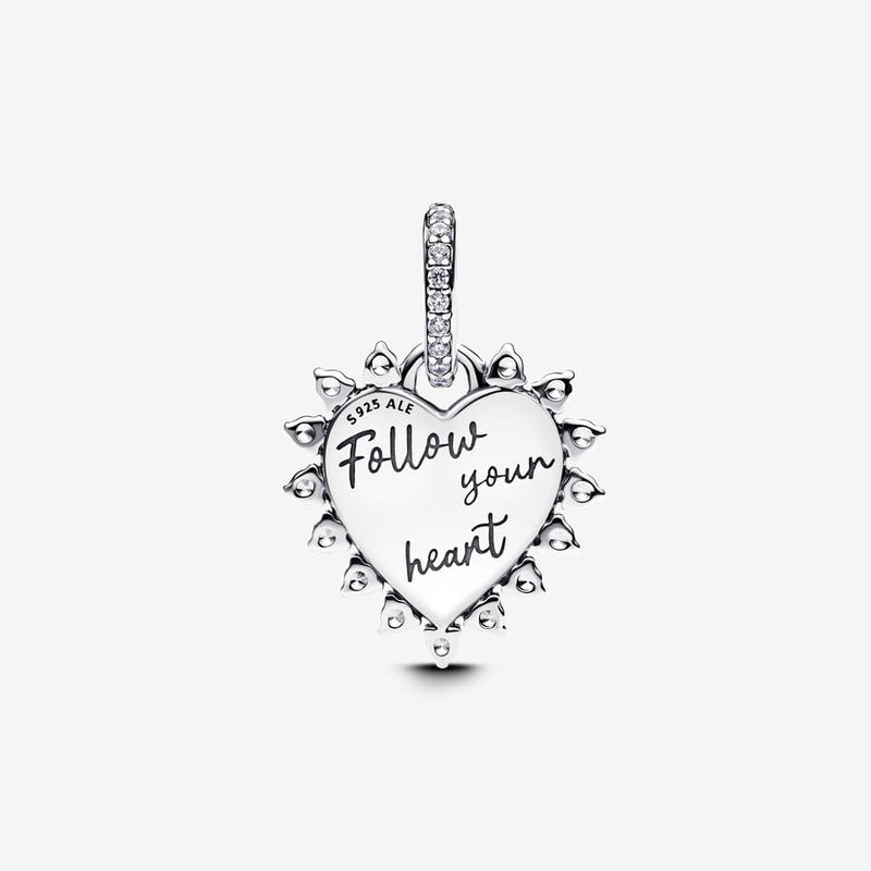 Spinnable Arrow Heart Dangle Pandora Charm