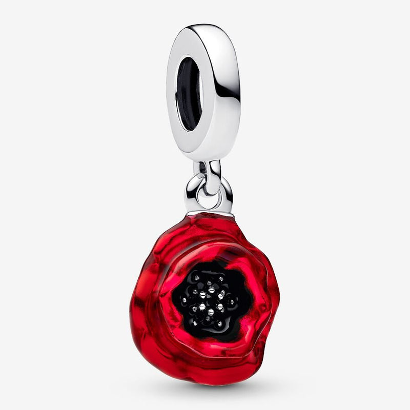 Red Flower Dangle Pandora Charm