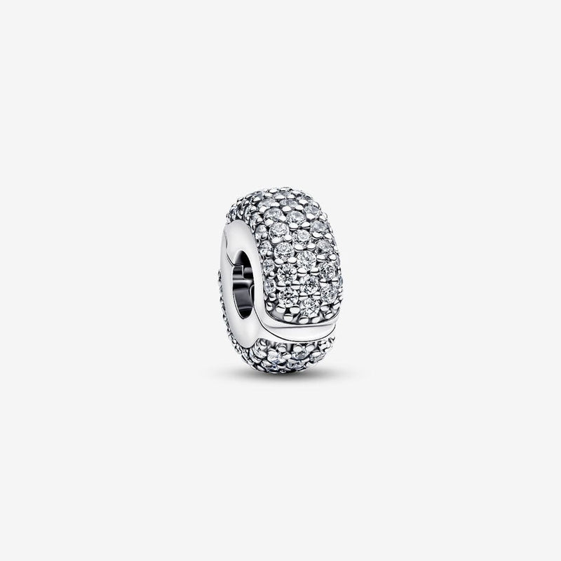Silver Pave Pandora Clip