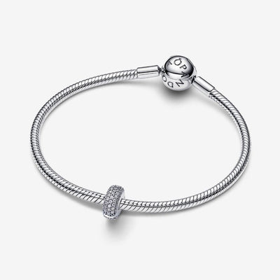Silver Pave Pandora Clip