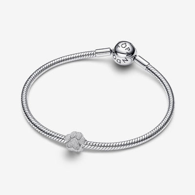 Mini Textured Silver Paw Pandora Charm