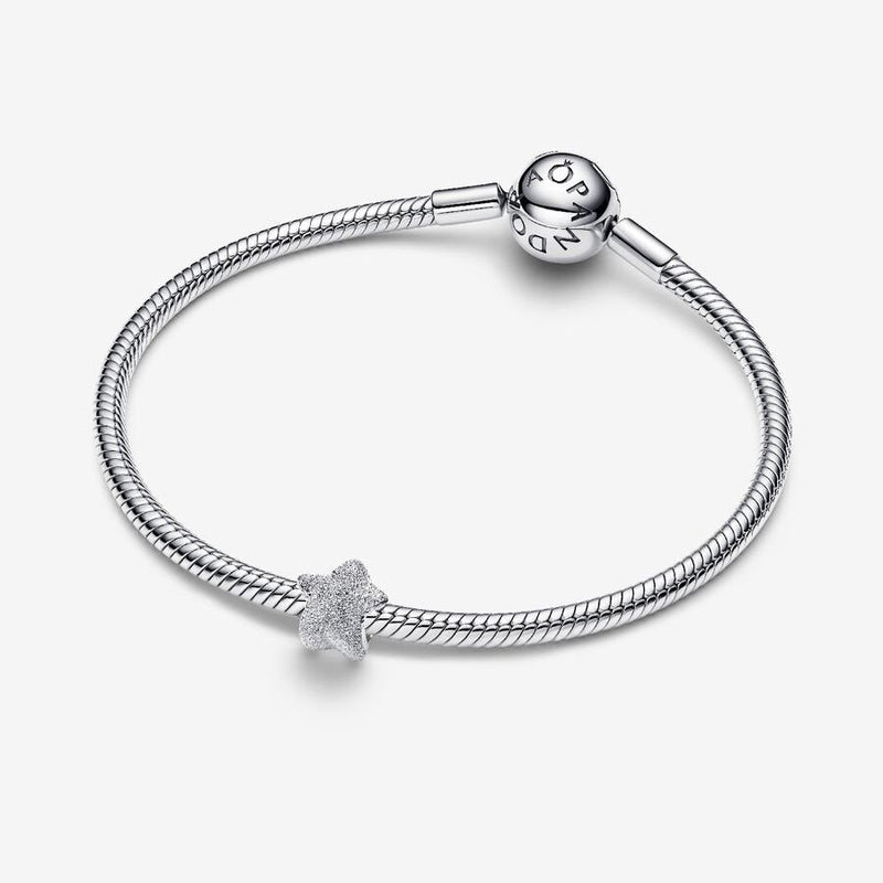 Mini Textured Silver Star Pandora Charm