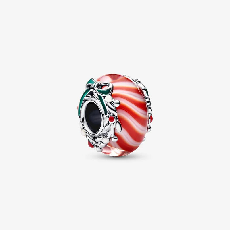 Murano Candy Cane Pandora Charm