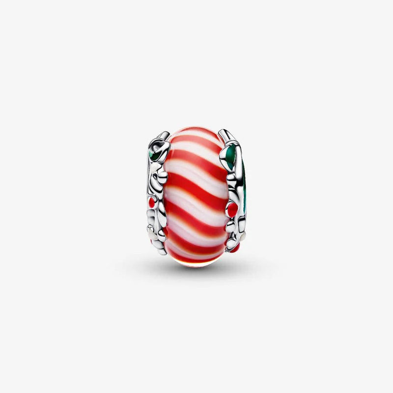 Murano Candy Cane Pandora Charm