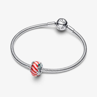 Murano Candy Cane Pandora Charm