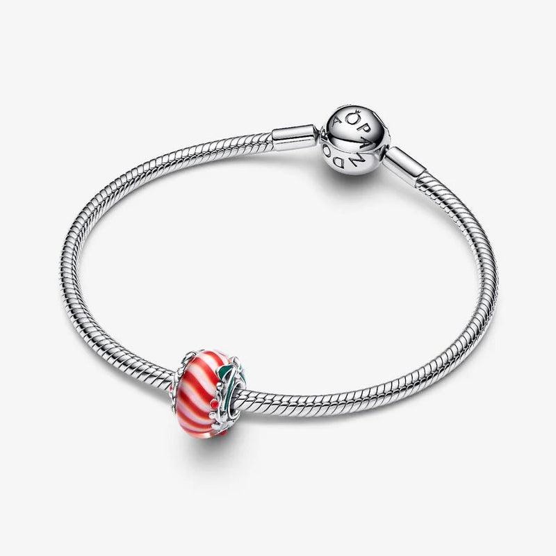 Murano Candy Cane Pandora Charm