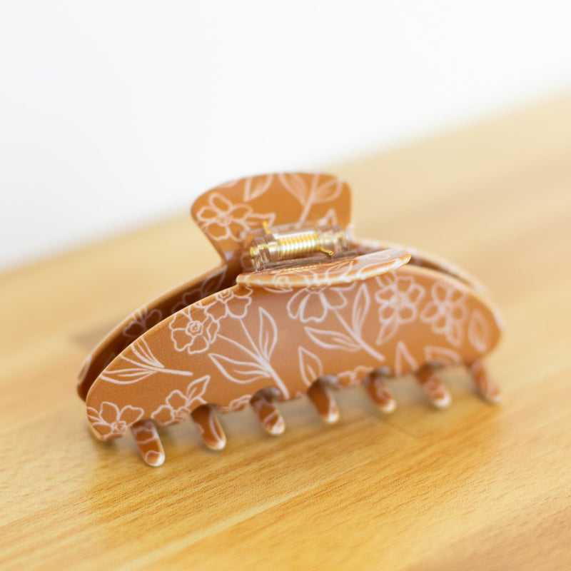 Floral Hair Claw Clips