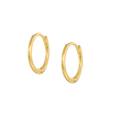 10mm Simple Gold Plated Hoop Earrings