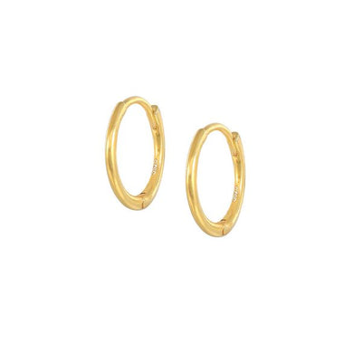 8mm Simple Gold Plated Hoop Earrings