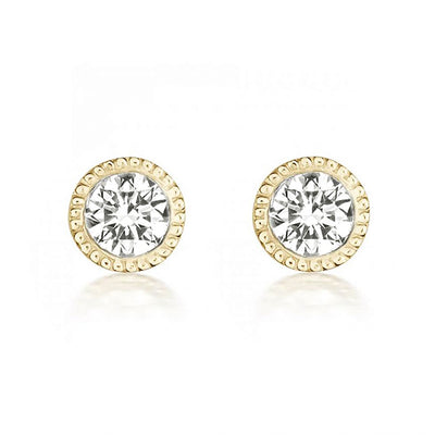 Gold Plated Earring CZ Framed Beads