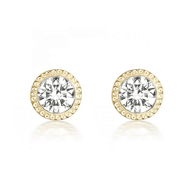 Gold Plated Earring CZ Framed Beads