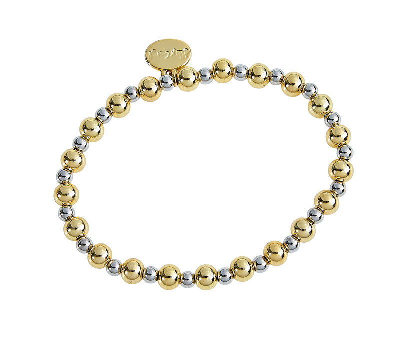 Graduated Gold and Silver Ball Bracelet