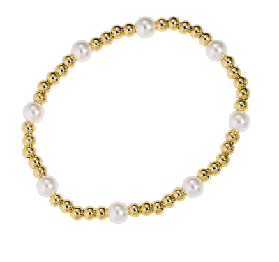 Gold and Pearl Beaded Bracelet