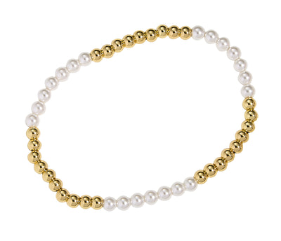 Gold Beaded Pearl Bracelet