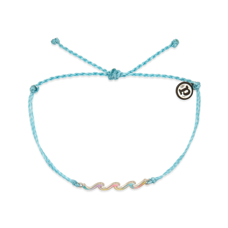 Tie Dye Waves Silver Charm Pura Vida Bracelets