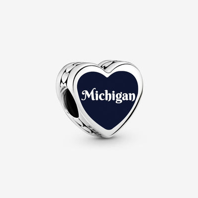 Michigan Heart Pandora Charm