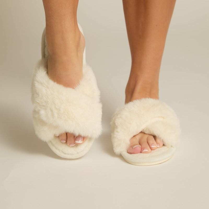 Furry Slide Slippers by Faceplant Dreams